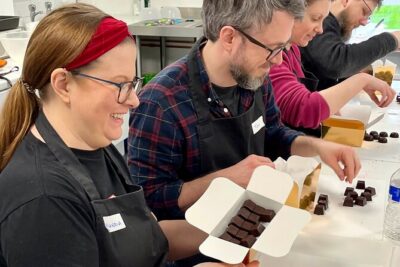 3 Hour Chocolate Making Experience in The Mayford business centre - What you make first: ganache, flavoring, and filled molds
