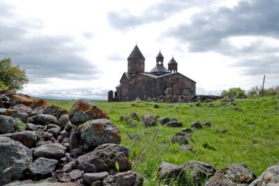 Group Tour: Hovhannavank, Saghmosavank, Chocolate House, Aghtsk - Hovhannavank: John the Baptist and 5th-century Armenian stone