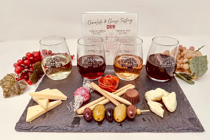 Shared Wine, Chocolate and Cheese Tasting in Conesus Lake - Deer Run Winery and the Conesus Lake vibe