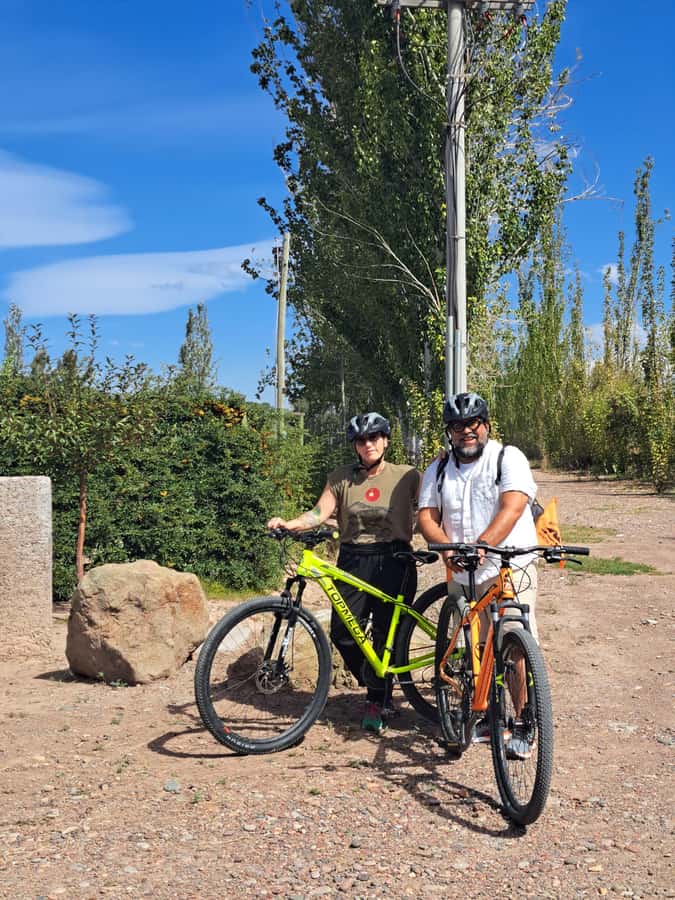 Wine and Chocolate Bike Tour: ride, taste, lunch, vineyards. - Pedaling between vineyards in Luján de Cuyo: what the ride feels like